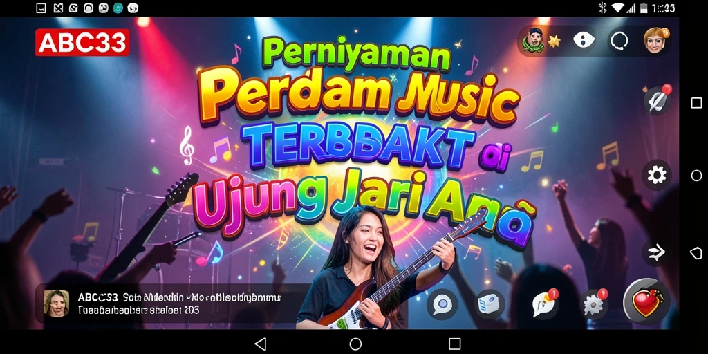 Tampilan gameplay ABC33 yang seru dengan berbagai lagu.