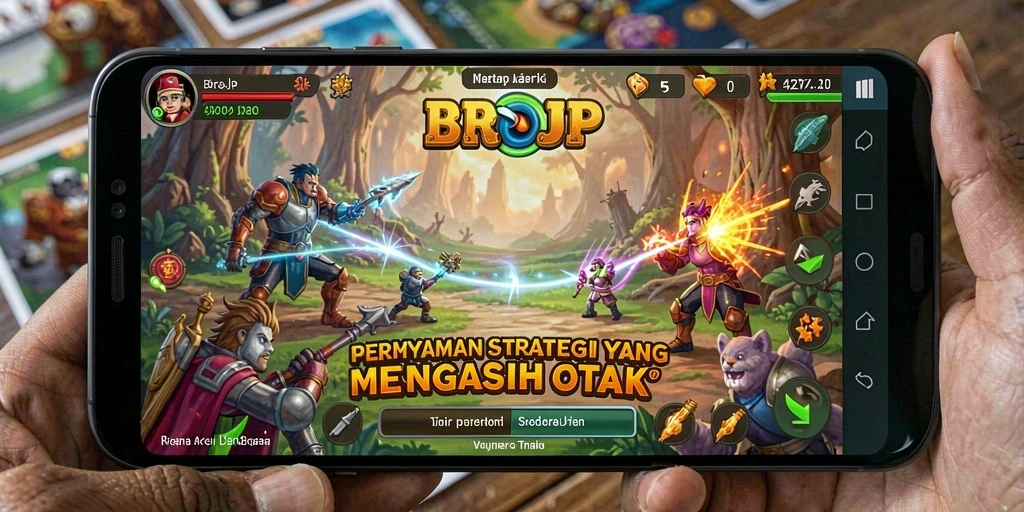 Gameplay <strong>BROJP</strong> menampilkan strategi mendalam dan pertempuran yang memikat.