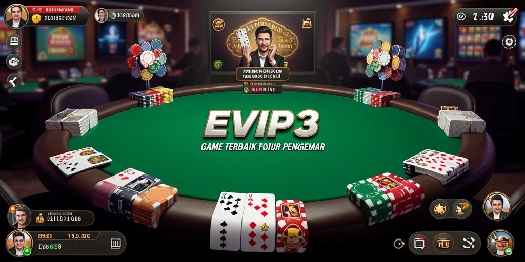 Tampilan gameplay Poker yang seru di EVIP3.