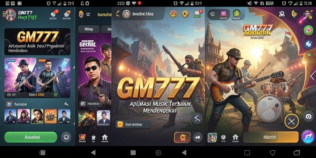 Tampilan gameplay GM777 dengan pengalaman musik interaktif.