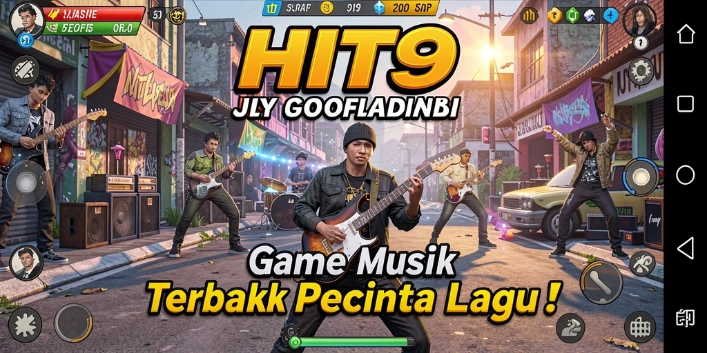 Gameplay HIT9 yang menampilkan interaksi musik yang dinamis.