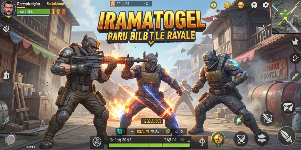 Tampilan gameplay seru di IRAMATOGEL pada pertarungan Battle Royale.