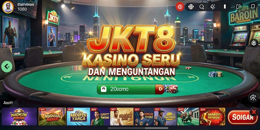 Tampilan menarik dari permainan kasino JKT8 yang sedang berlangsung.