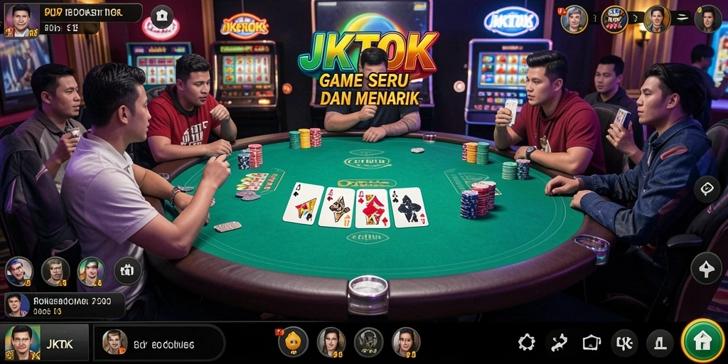 Screenshot JKTOK menampilkan gameplay Poker yang menarik dan interaktif.