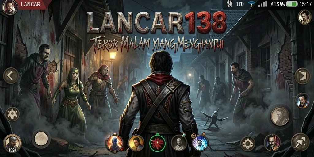 Screenshot gameplay LANCAR138 dengan suasana horor menakutkan.