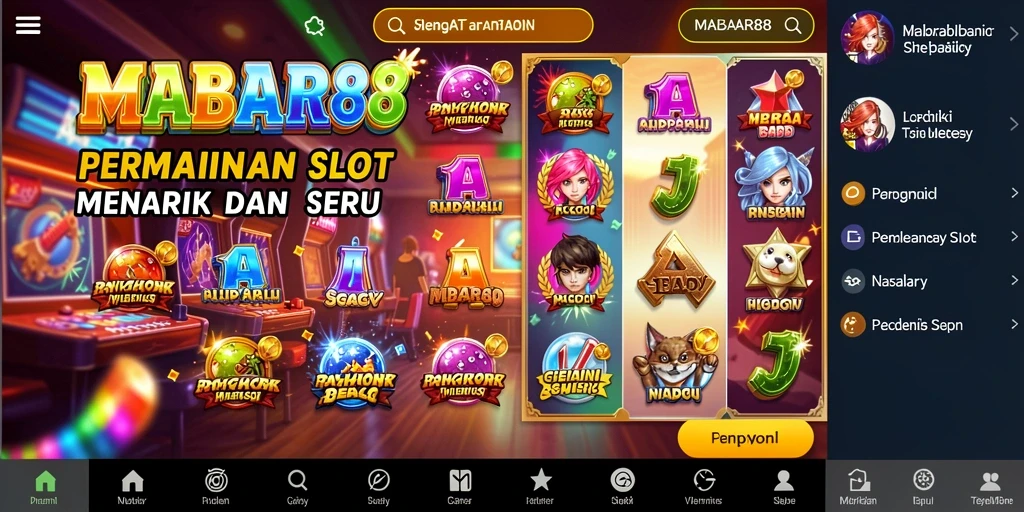 Tampilan gameplay Slot MABAR88 yang seru dan menantang.