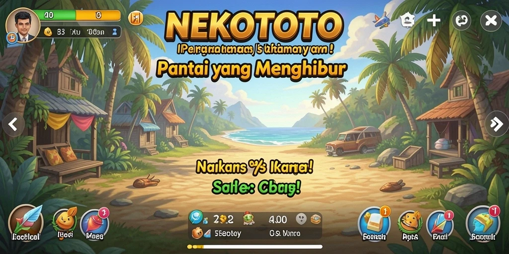 Tampilan gameplay NEKOTOTO yang cerah dan menghibur.