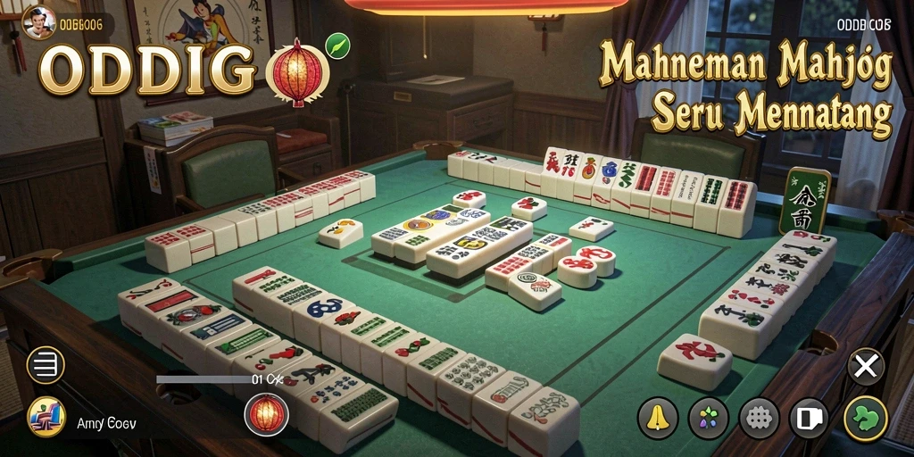 Screenshot gameplay ODDIGO yang menunjukkan keseruan bermain Mahjong.