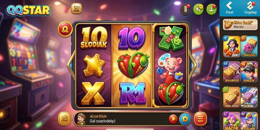 Tampilan gameplay menarik dari QQSTAR yang penuh warna.