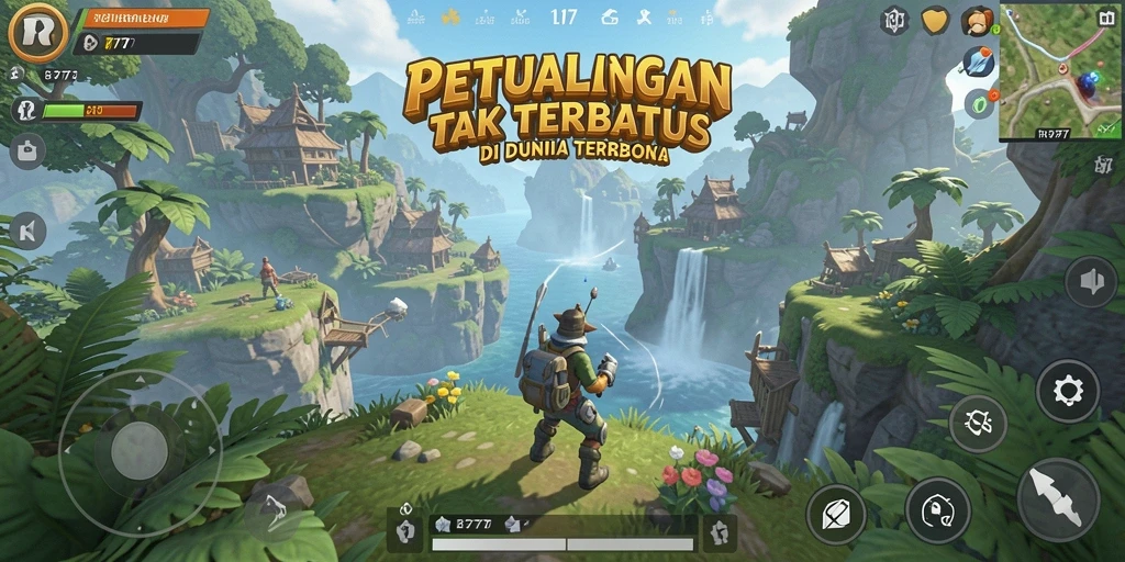Tampilan gameplay RR777 yang menakjubkan dalam dunia terbuka.