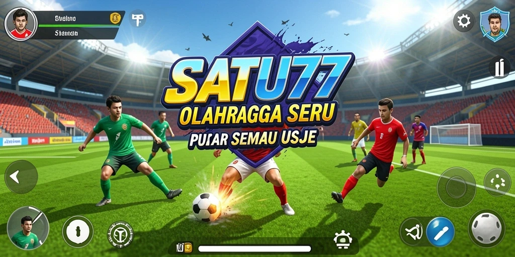 Tampilan dinamis gameplay olahraga di SATU77 yang menarik.