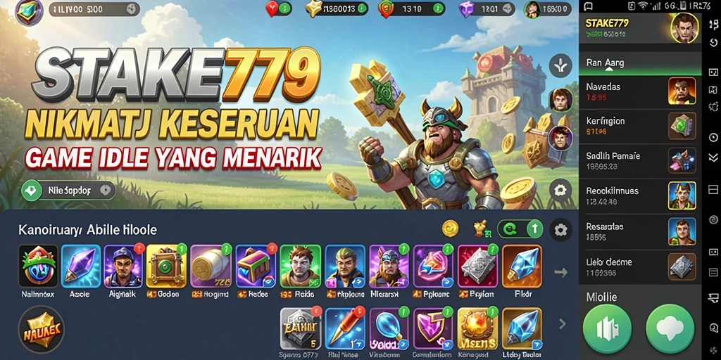 Tampilan gameplay Idle STAKE779 yang mengasyikkan dan penuh warna.