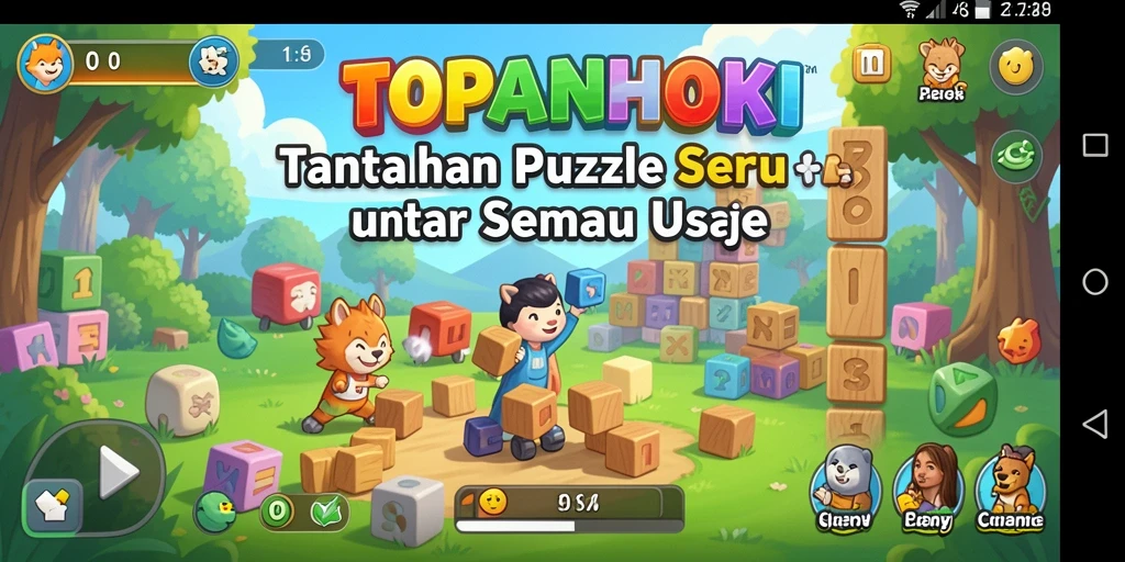 Gameplay seru dari TOPANHOKI dengan berbagai tantangan puzzle.
