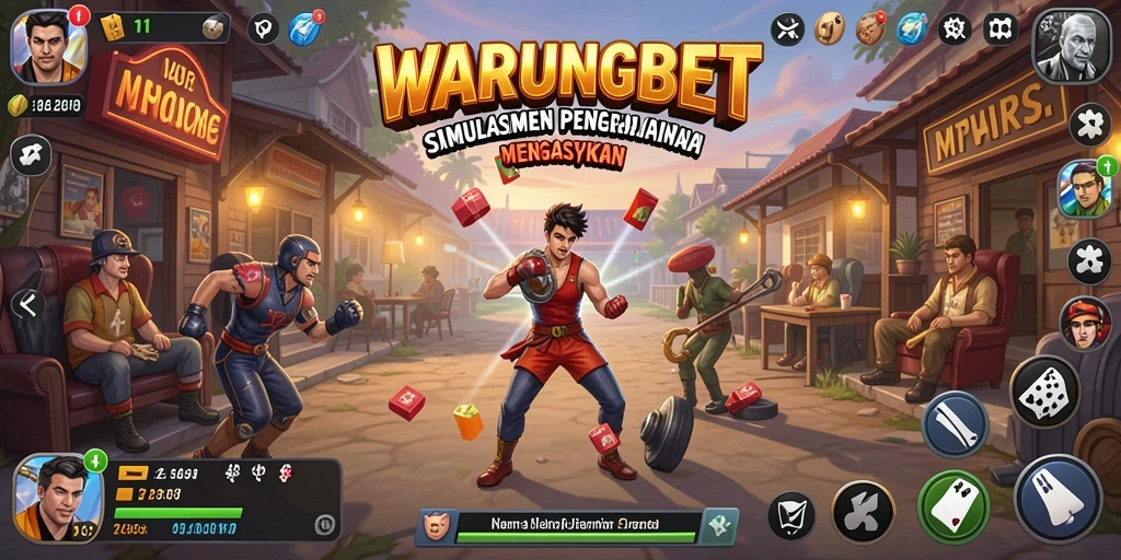 Screenshot utama WARUNGBET menampilkan pemain dalam aksi gameplay Simulation.