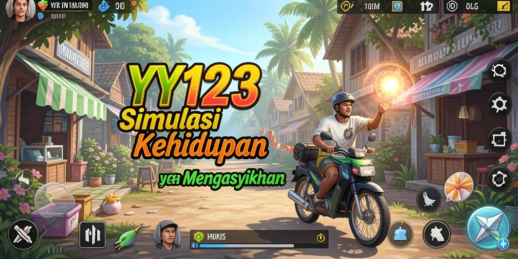 Screenshot gameplay yang menunjukkan interaksi karakter dalam dunia virtual.